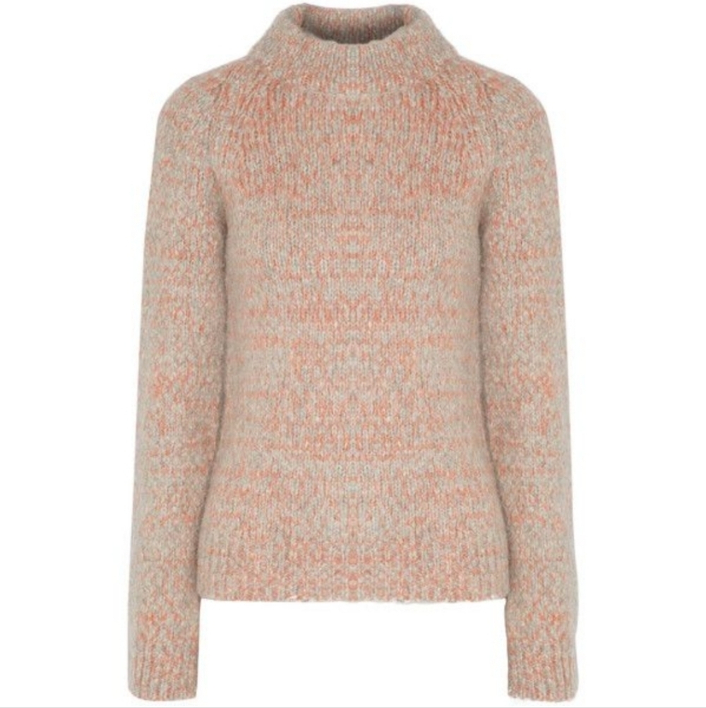 DUFFY Marled Cable Knit Alpaca Blend Sweater